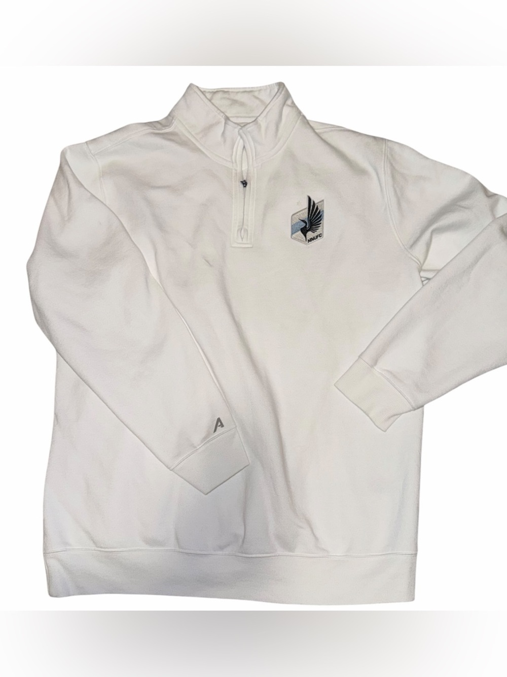 UFC MNUFC White Quarter-Zip Pullover with Embroidered Crest